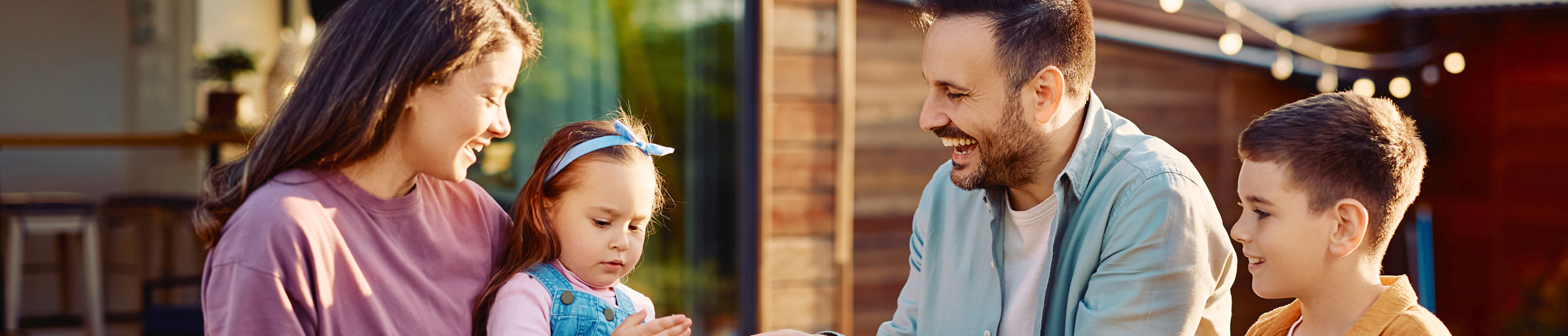 Family Eating Outside